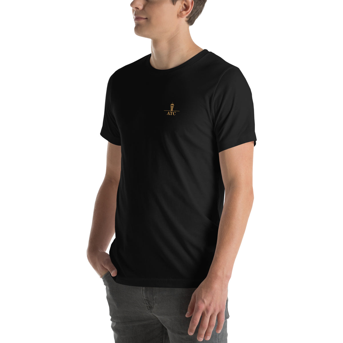 Air traffic control t-shirt Night Shift Edition – vintage tower, radar and short-final back print