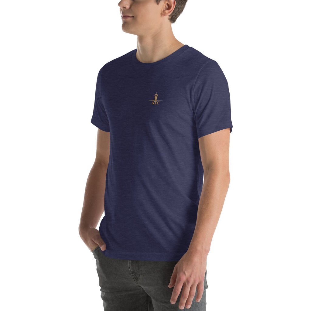 Air traffic control t-shirt Night Shift Edition – vintage tower, radar and short-final back print