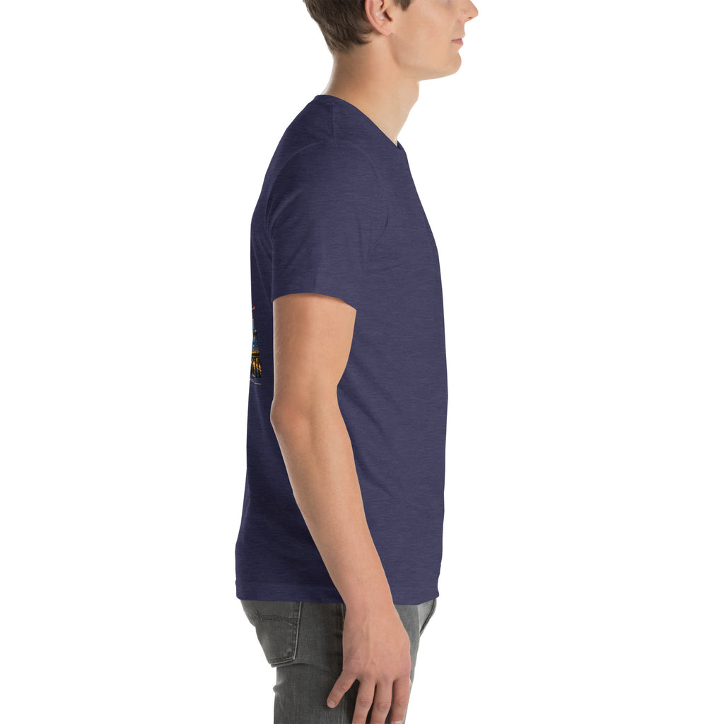 Air traffic control t-shirt Night Shift Edition – vintage tower, radar and short-final back print