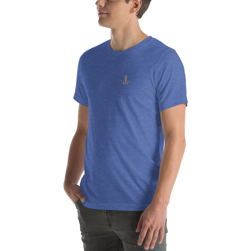 Air traffic control t-shirt Night Shift Edition – vintage tower, radar and short-final back print