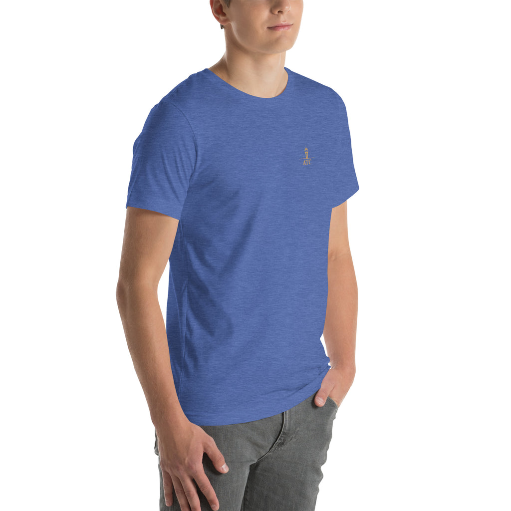 Air traffic control t-shirt Night Shift Edition – vintage tower, radar and short-final back print