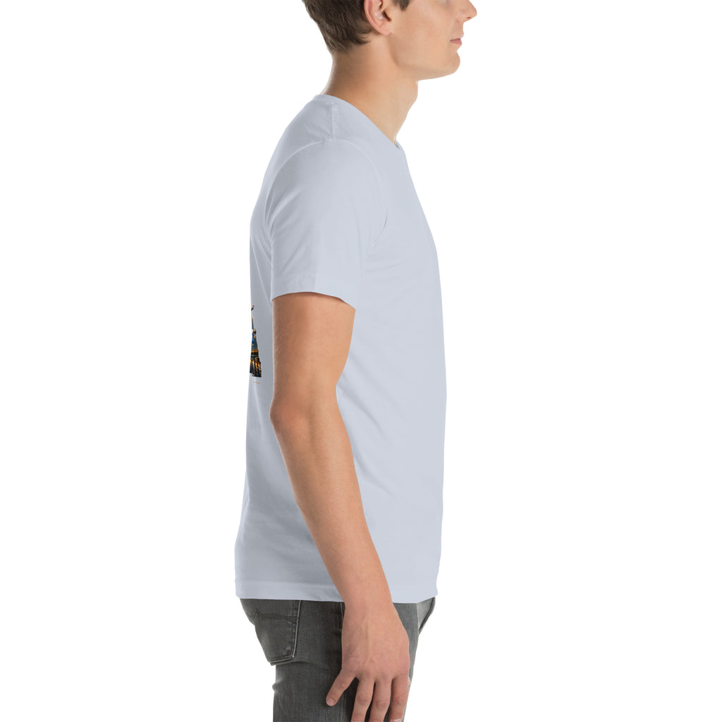 ATC t-shirt Poster Edition – vintage tower and radar poster back print on a light shirt