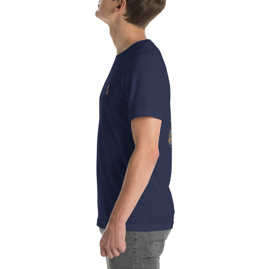 Air traffic control t-shirt Night Shift Edition – vintage tower, radar and short-final back print