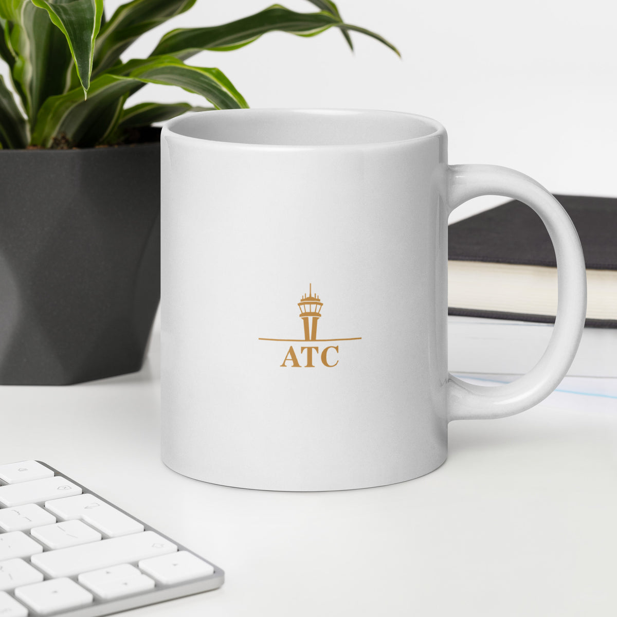 Air traffic control mug with tower and radar artwork – If It Weren't for Pilots